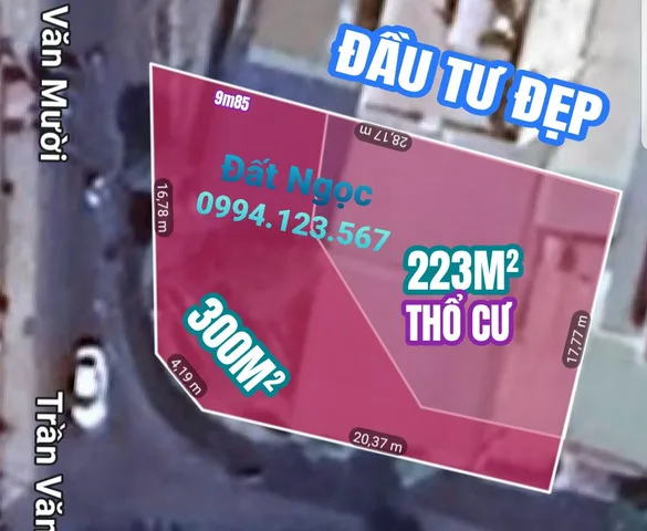 Bán đất 528m² mặt tiền Trần Văn Mười ngang 20m tại Xã Bà Điểm đầu tư gọi Đất Ngọc 0994 123 567