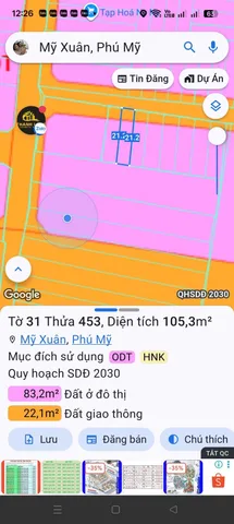 Bán đất 105,3m² ngang 5m giá 1.85 tỷ Phường Phú Mỹ
