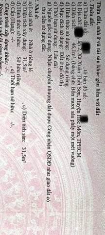 Bán nhà c4 lững đúc. Sổ hồng riêng. Hxh thông ngã 4 Hóc Môn