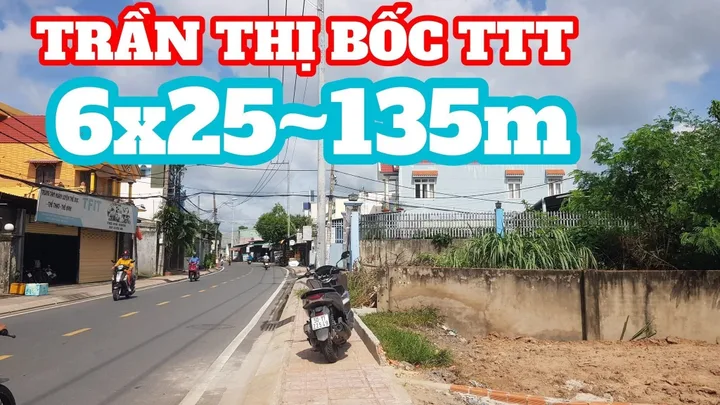 🛑Đất mặt tiền Trần Thị Bốc diện tích đẹp Thơí Tam Thôn Hóc Môn 6x25m lý tưởng