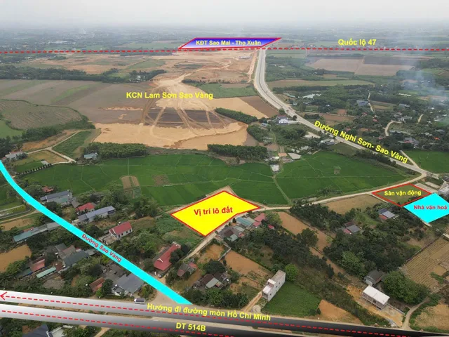 Bán đất 357m² full thổ cư ngang 5.5m giá 980 tr, nở hậu, đối diện KCN Lam Sơn Sao