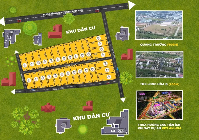 Bán đất khu dân cư Long Hòa,gần AEON Mỹ Tho.Gía từ 650 triệu