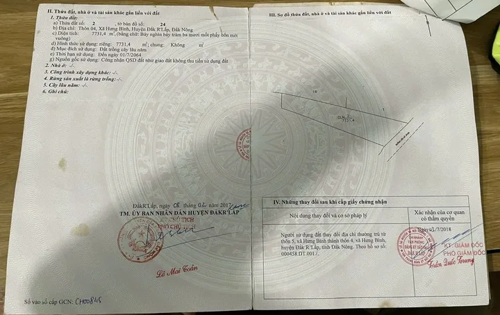 Bán hơn 7,7 sào(7731m2) mặt Nhựa liên Xã 52mét ngang, QH thổ cư giá chỉ 3,2 tỷ cách chợ 1,3km 0938609098