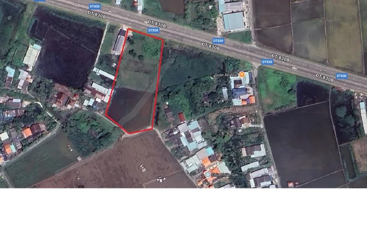 Bán đất 2MT 4500m2 có 1500m2 thổ cư, MT ĐT 830B, Long Sơn, Cần Đước, Long An