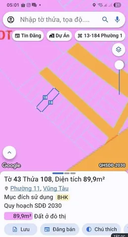 Bán đất 90.2m² có sẵn 90m² thổ cư ngang 5m giá 2.68 tỷ tại Phường Phước Thắng