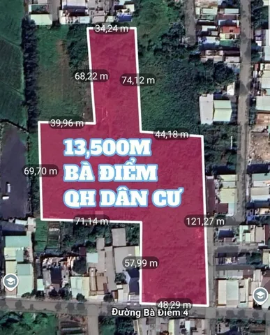 🟥Bán lô đất lớn QH dân cư rẻ nhất Bà Điểm 2 mặt tiền nhựa 13.500m2 ngang 50m Bà Điểm 4