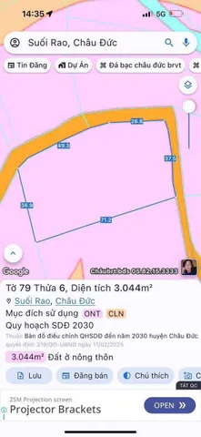 Bán đất 2882m² có sẵn 50m² thổ cư ngang 37,5m giá 3.65 tỷ tại Xã Xuân Sơn Châu Đức