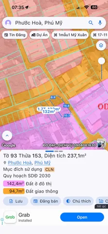 Bán đất 224m² có sẵn 80m² thổ cư ngang 8.9m giá 3.5 tỷ tại Phường Tân Phước Phú Mỹ