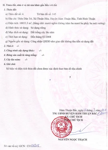 Bán đất 15000m² có sẵn 100m² thổ cư ngang 70m giá 1.9 tỷ tại Xã Hàm Thuận Bắc