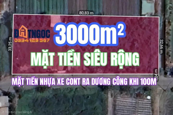 🟥Chủ cần bán gấp lô đất 3000m² mặt tiền nhựa lớn siêu rộng ngang hơn 80m tại Đường Xuân Thới Thượng ra Dương Công Khi 100m Xã Bà Điểm
