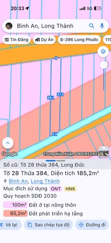 Bán đất 390.7m² có sẵn 200m² thổ cư ngang 10m giá 11 tỷ tại Xã Bình An