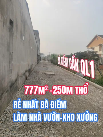 🟥Rẻ nhất Bà Điểm đầu tư kho xưởng, nhà vườn 779m² có sẵn 250m² thổ cư ngang 18m giá 13ty990 tại Tiền Lân Xã Bà Điểm gọi ngay sở hữu