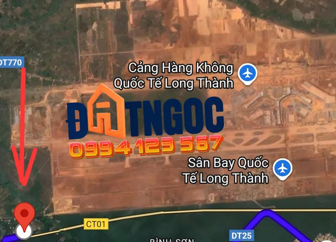 🟥Bán đất 1657m² gần cao Tốc ngang 30m giá 2.55 tỷ tại sân bay Long Thành