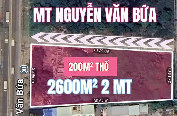 🟥Bán đất 2600m² có sẵn 200m² thổ cư ngang 35m giá 26 tỷ tại Đường Nguyễn Văn Bứa Xuân Thới Sơn dẻ nhất khu vực