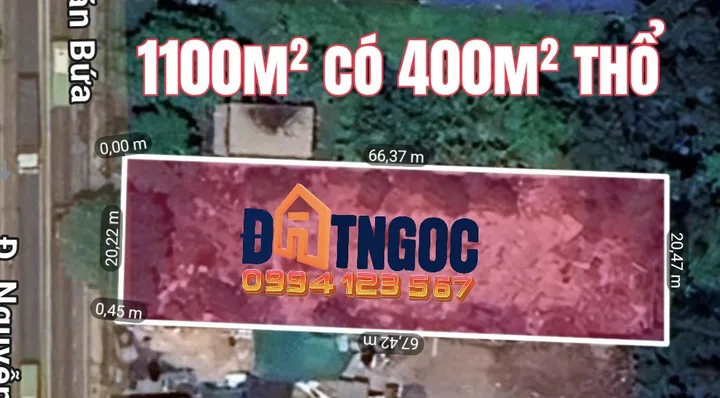 🟥Bán đất Mặt tiền Nguyễn Văn Bứa 1100m² có sẵn 400m² thổ cư ngang 20m giá 25.5 tỷ Xuân Thới Sơn