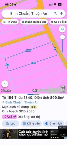 Bán đất 972.8m² có sẵn 100m² thổ cư ngang 15m giá 10 tỷ tại Phường An Phú