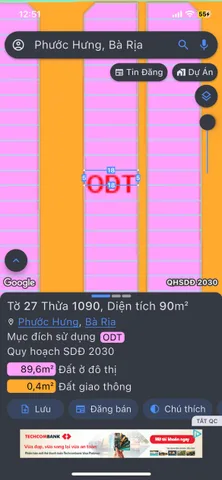 Bán đất 90m² full thổ cư ngang 5m giá 2.47 tỷ tại Phường Bà Rịa