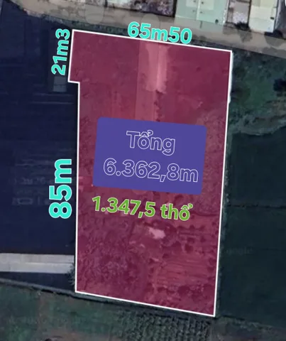 Bán đất 6362m² có sẵn 1347m² thổ cư ngang 65m giá 59 tỷ tại Xã Xuân Thới Sơn