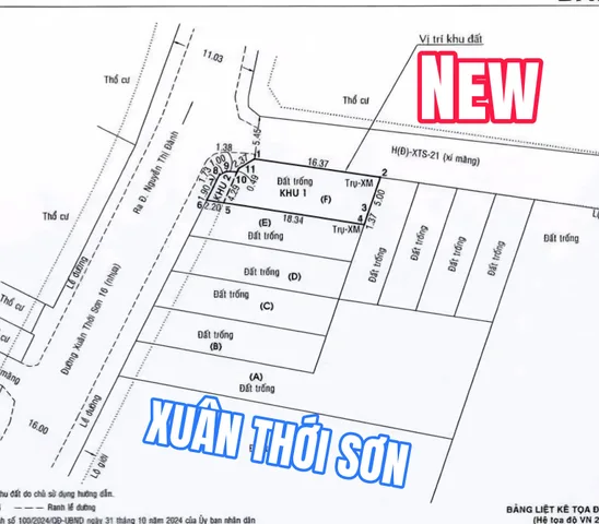 🟥 Đất khu Đồng Bà Canh 6x21-120m² có sẵn 100m² thổ cư Xã Xuân Thới Sơn