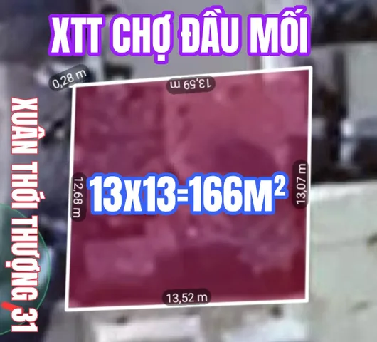 🟥Bán đất đẹp giá tốt tới 166m² full thổ cư ngang 13x13m giá 5.99 tỷ tại Đường Xuân Thới Thượng gần chợ Đầu Mối Xã Bà Điểm
