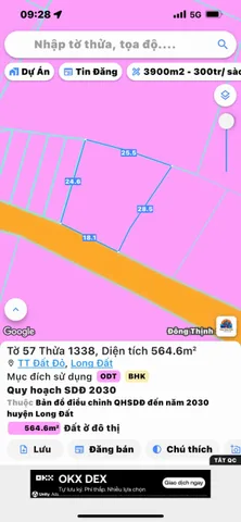 Bán đất 1064.7m² có sẵn 120m² thổ cư ngang 35m giá 4.8 tỷ tại Xã Đất Đỏ