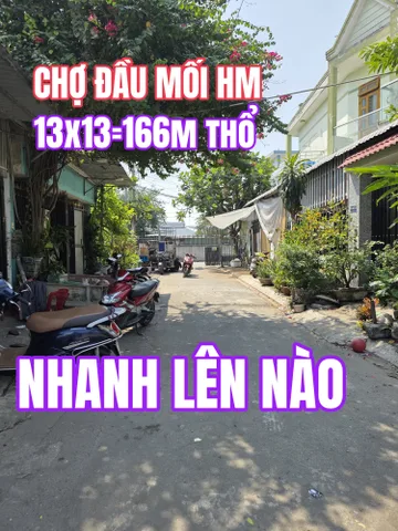 🟥Đất vuông xây 3 căn nhà ok 13mx13m =167m² full thổ cư giá chỉ 5.99 tỷ tại Đường Xuân Thới Thượng gần chợ Đầu Mối Xã Bà Điểm
