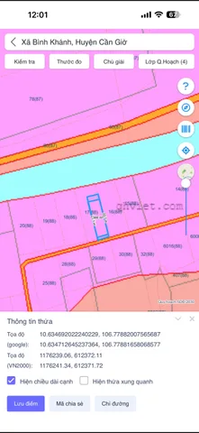 Bán đất 198m² có sẵn 163m² thổ cư ngang 7,2m giá 2.6 tỷ tại Xã Bình Khánh