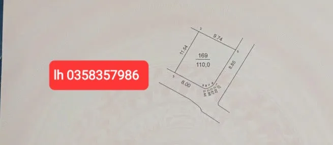 Bán đất 110m² full thổ cư ngang 9.74m giá 3.9 tỷ tại Xã Sóc Sơn