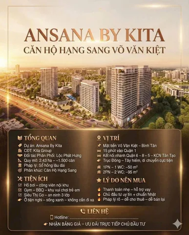 Ansana by kita căn hộ cao cấp nằm ngay mặt tiền võ văn kiệt chính thức nhận booking