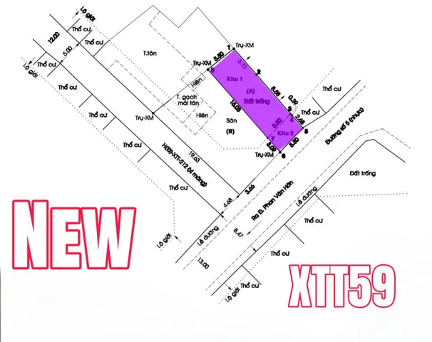 🟥Bán đất khu XTT59 full thổ cư ngang 5,5x18m giá 4.99 tỷ tại Xã Bà Điểm