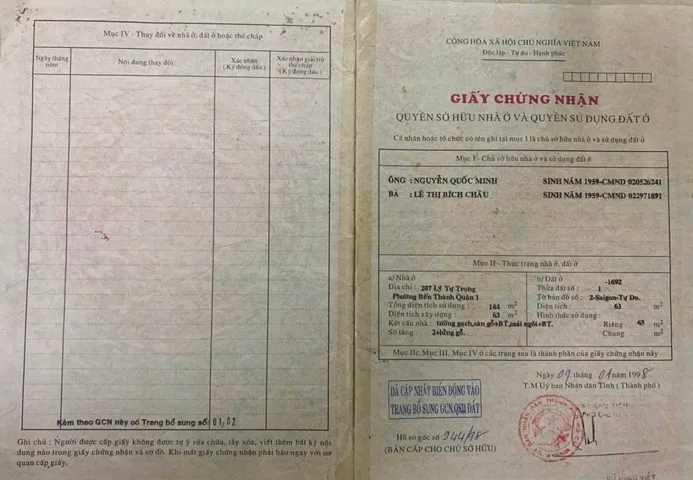 Bán nhà 207 Lý Tự Trọng. Phường Bến Thành. Quận 1 – Giá 81 tỷ