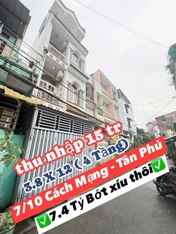 Bán nhà 7/10 Cách Mạng, Phường Tân thành, Tân Phú – Giá 7,4 tỷ