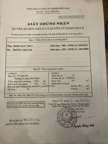 Bán nhà 39 Lam Sơn, P5, Phú Nhuận – Giá 34 tỷ