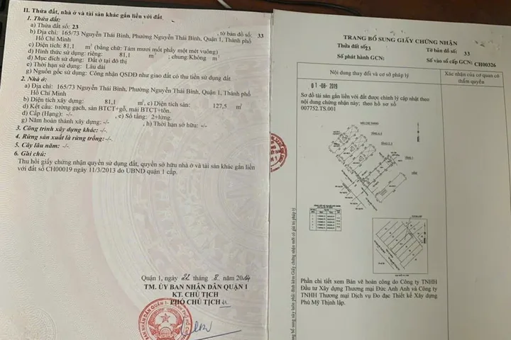 Bán nhà 165/73 Nguyễn Thái Bình, P. Nguyễn Thái Bình, Quận 1 – Giá 37 tỷ