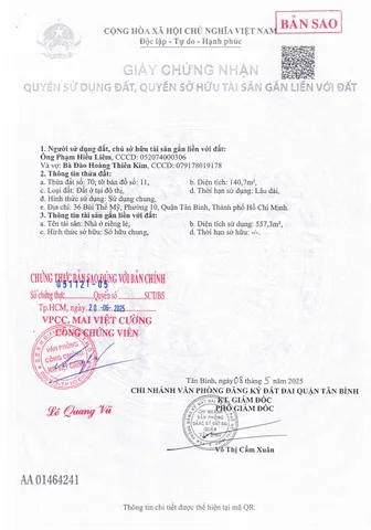Bán nhà 36 Bùi Thế Mỹ, P.10, Q. Tân Bình – Giá 22,7 tỷ