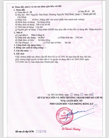 Bán nhà 68/1 Nguyễn Thái Bình, P. Nguyễn Thái Bình, Q1 – Giá 14 tỷ