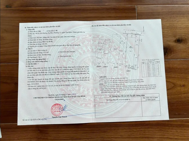 Bán nhà 40/18-20A Ấp Bắc, Phường 13, Quận Tân Bình – Giá 55 tỷ