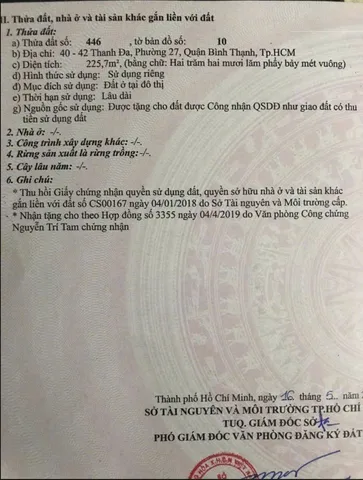 Bán nhà 40-42 Thanh Đa, phường 27, Quận Bình Thạnh – Giá 38 tỷ