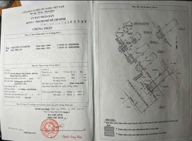 Bán nhà Cống Quỳnh, Phường Phạm Ngũ Lão, Quận 1 – Giá 48 tỷ