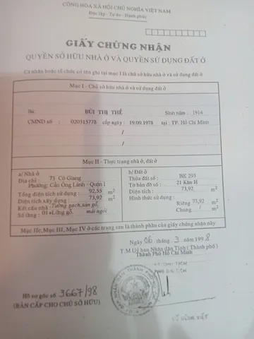 Bán nhà Cô Giang, Phường Cầu Ông Lãnh, Quận 1 – Giá 35 tỷ
