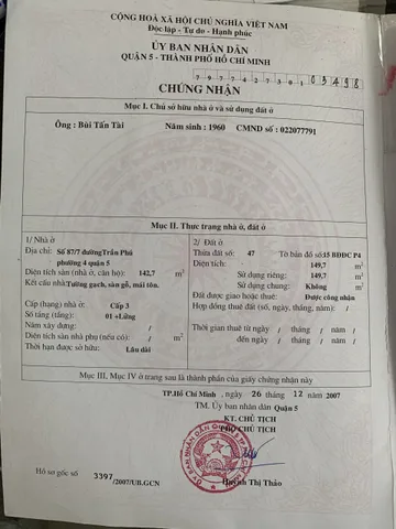Bán nhà Trần Phú, P4, Q5 – Giá 32 tỷ