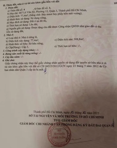 Bán nhà Lê Văn Sỹ, P.12, Quận 3 – Giá 38 tỷ