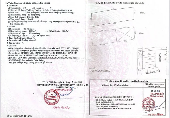 Bán nhà Tạ Uyên, Phường 12, Quận 5 – Giá 60 tỷ