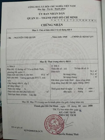 Bán nhà Đường Số 7, Lãnh Binh Thăng, Phường 8, Quận 11 – Giá 35 tỷ