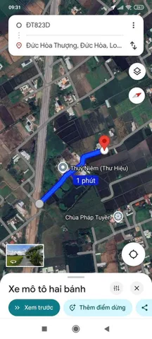 Bán đất thổ cư 1/ĐT 823D , xã Đức Hòa Thượng dt 435m2 đường beton 6m giá 3,3 tỷ