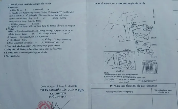 Bán nhà Nguyễn Duy Dương, P3, Q10 – Giá 46 tỷ