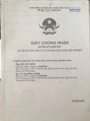 Bán nhà Hẻm Trường Chinh, Phường Tân Sơn Nhì, Quận Tân Phú – Giá 7,8 tỷ