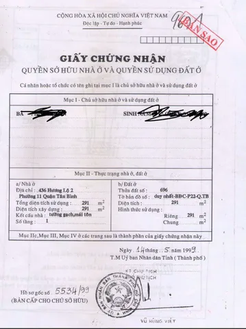 Bán nhà Mặt tiền Hồng Lạc, P11, Q.Tân Bình – Giá 40 tỷ