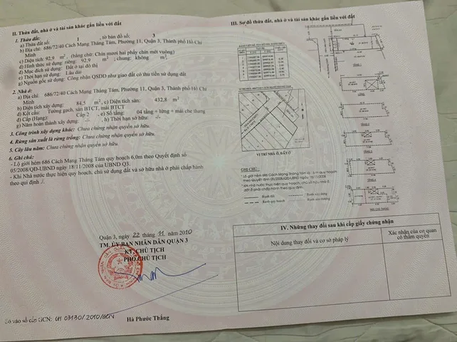 Bán nhà Hẻm Cách Mạng Tháng 8, P.11, Quận 3 – Giá 23,5 tỷ