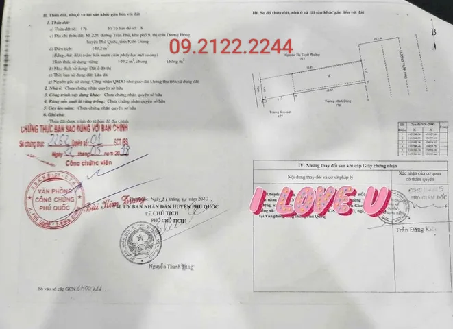 Bán đất 149.2m² full thổ cư ngang 5.8m giá 15 tỷ tại Đường Trần Phú Đặc khu Phú Quốc